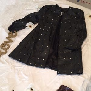 Pamela McCoy gold studded leather coat